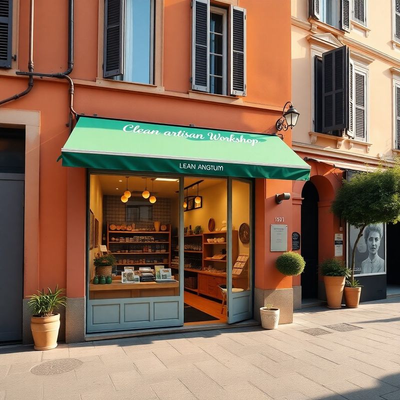 Ingresso dell'officina di Studio Gallo in una via laterale di Milano