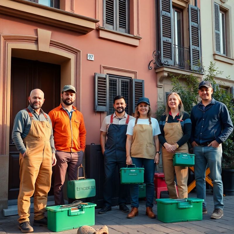 La squadra di Studio Gallo davanti a un edificio residenziale milanese